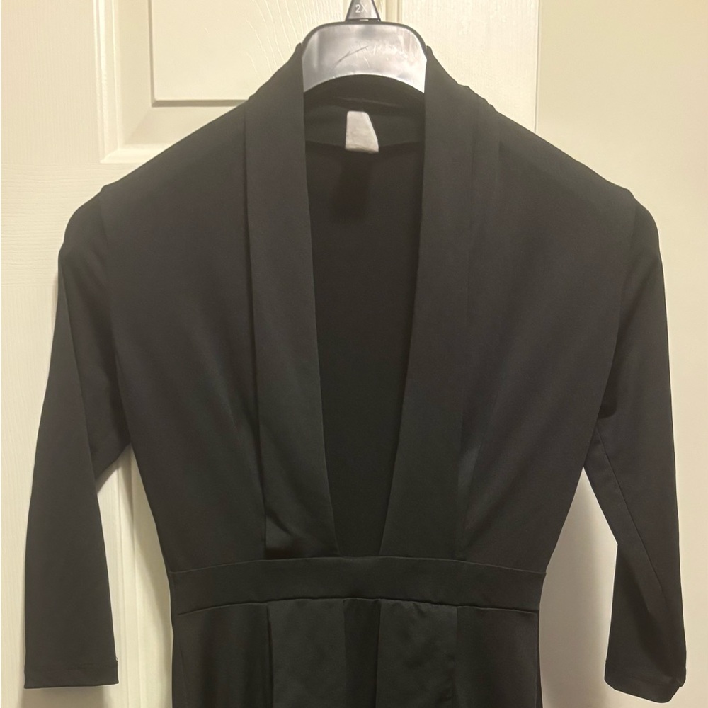 Classic Black V-Neck Women's Dress